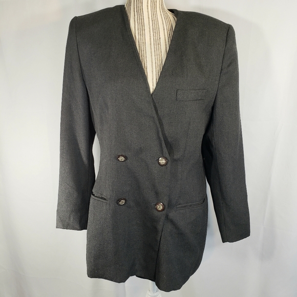 Kate McNaughton Jackets & Blazers - Kate McNaughton Grey Dark Academia Mid-Length Blazer Size 10